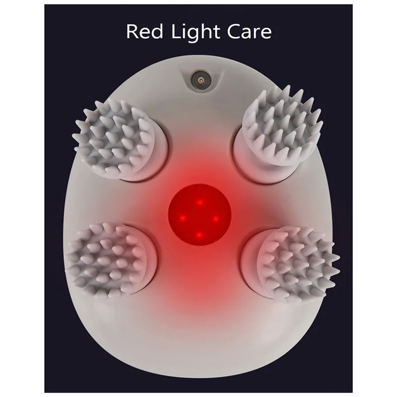 

AEF6-горячий компресс с красным светом, массажный инструмент для головы, зарядка, динамическое разминание, вибрация, водонепроницаемый инструмент для массажа кожи головы