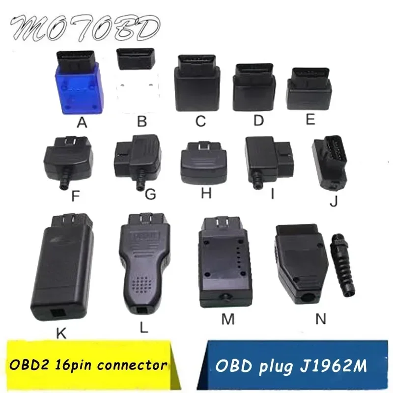 اختياري 7 نوع 12 فولت أداة تشخيص السيارة 16 دبوس Obd موصل Obd2 16pin محول Eobd2 Obdii J1962 موصل Obdii ذكر obd2 التوصيل
