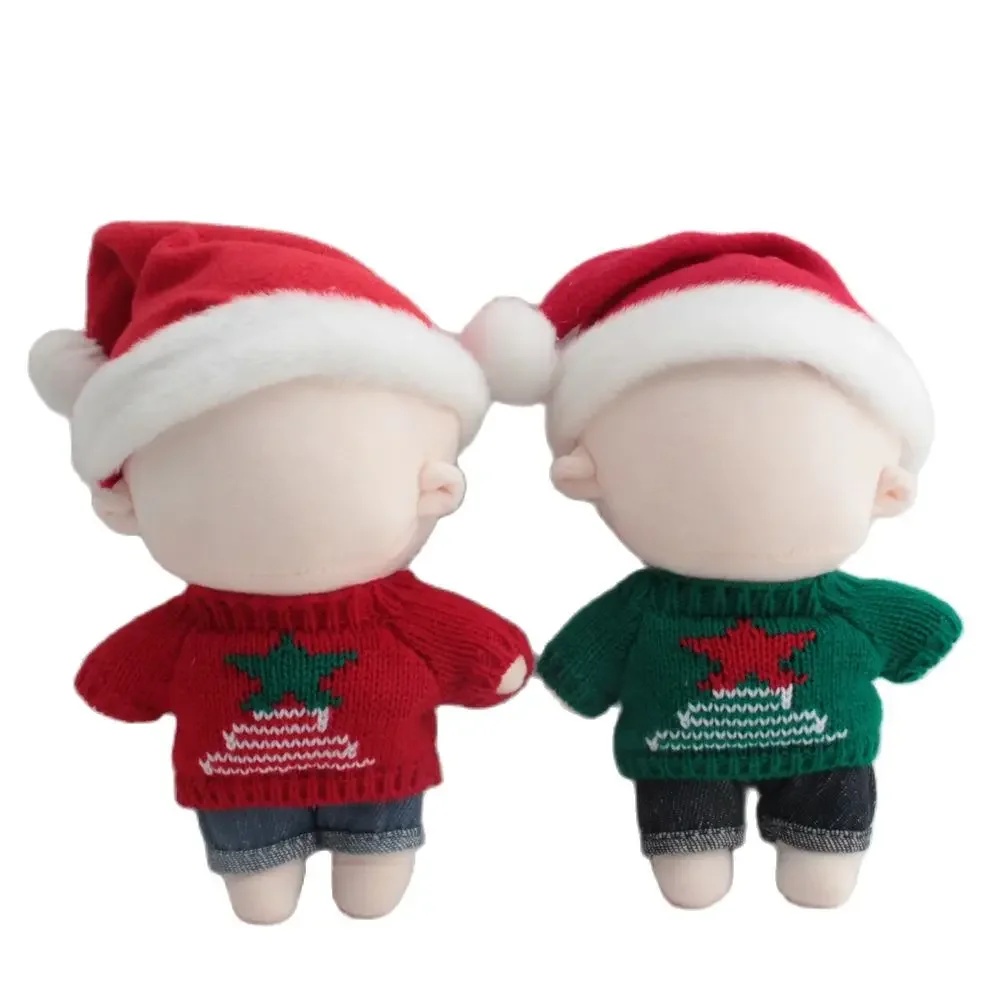 

Doll Clothes for 20cm Dolls Korea Kpop EXO Plush Star Doll's Christmas Sweater Outfit Accessories for Idol Baby Dolls Toy Gift