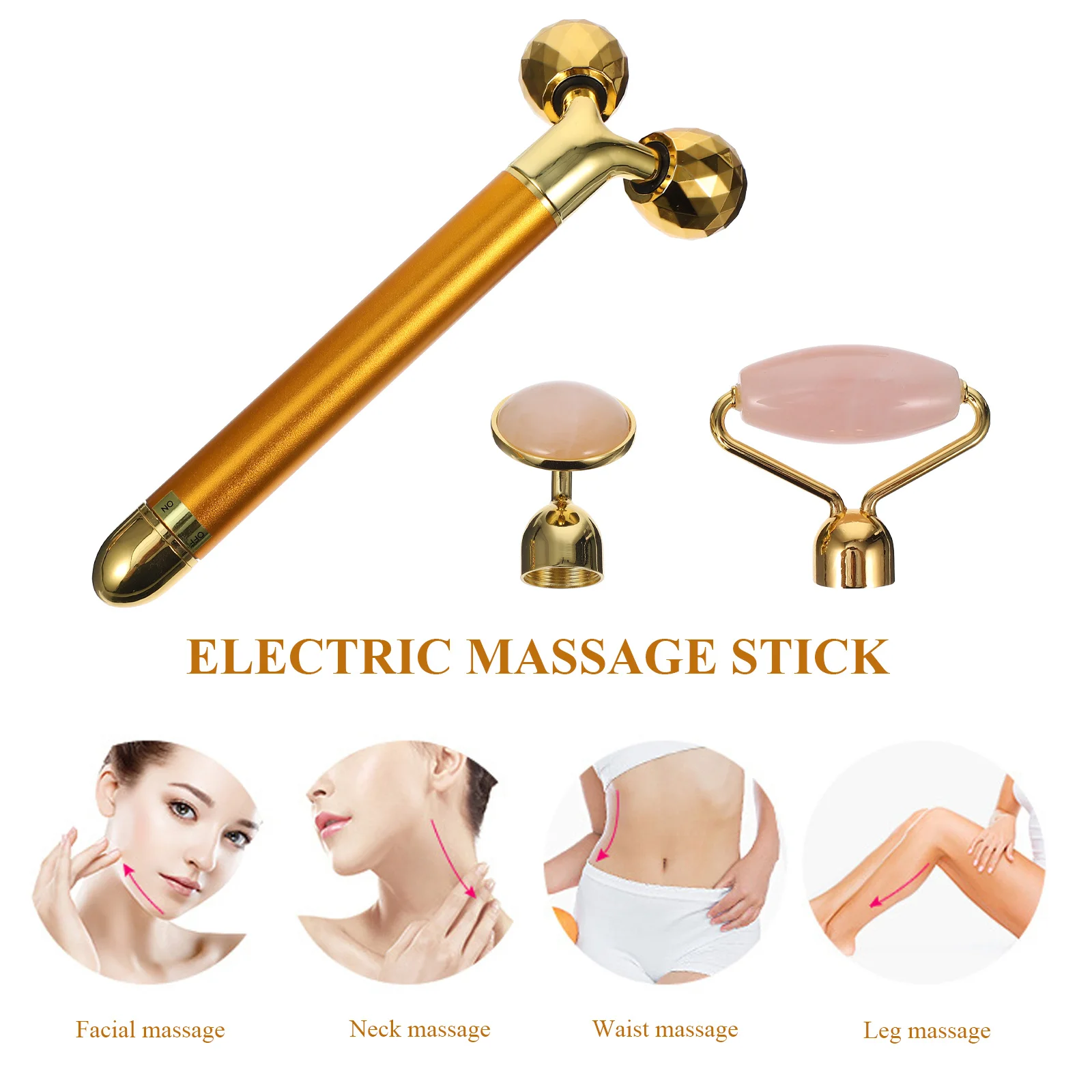 

1Set Natural Jade Stone 3-in-1 Facial Roller Kit Anti-Aging Facial Massger Tool Promote Collagen Smooth Wrinkles Dark Circles