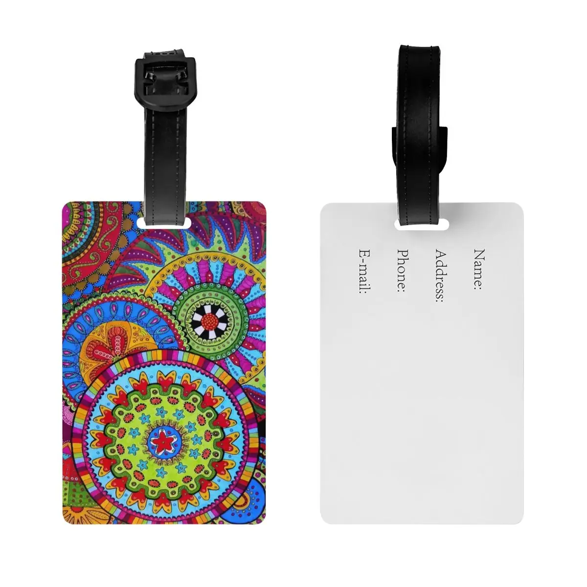 Custom Mandala Flower Deanfun Colorful Luggage Tag for Suitcases Fashion Baggage Tags Privacy Cover Name ID Card