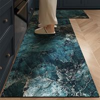 VIKAMA Scandinavian Marble Diatomite Kitchen Floor Mats Non-Slip Anti-Oil Foot Mats Long Waterproof And Dirt-Resistant Carpet