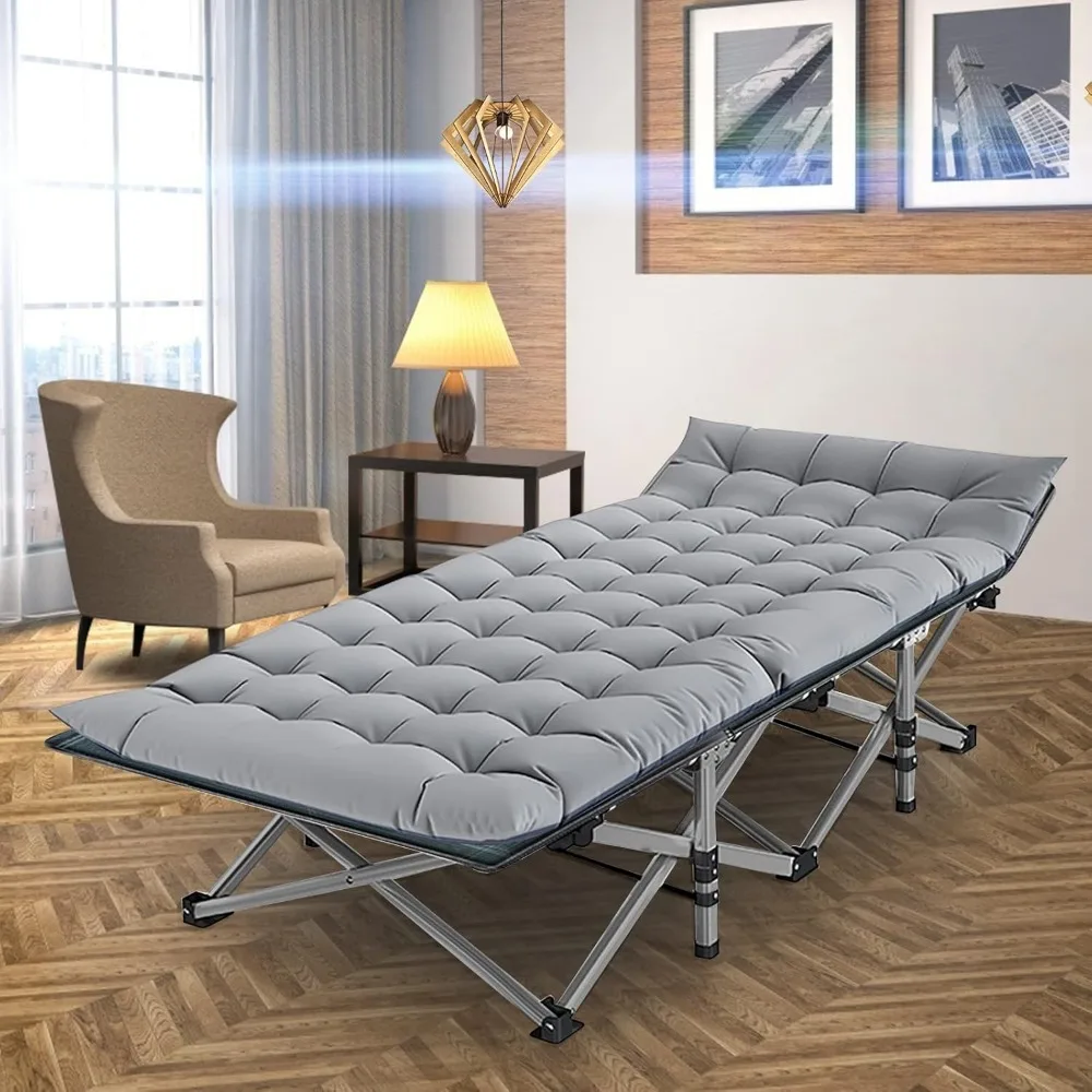 سرير تخييم محمول للكبار مع مرتبة، سرير نوم خارجي قابل للطي للبالغين، مثالي للتخييم والمغامرات الخارجية