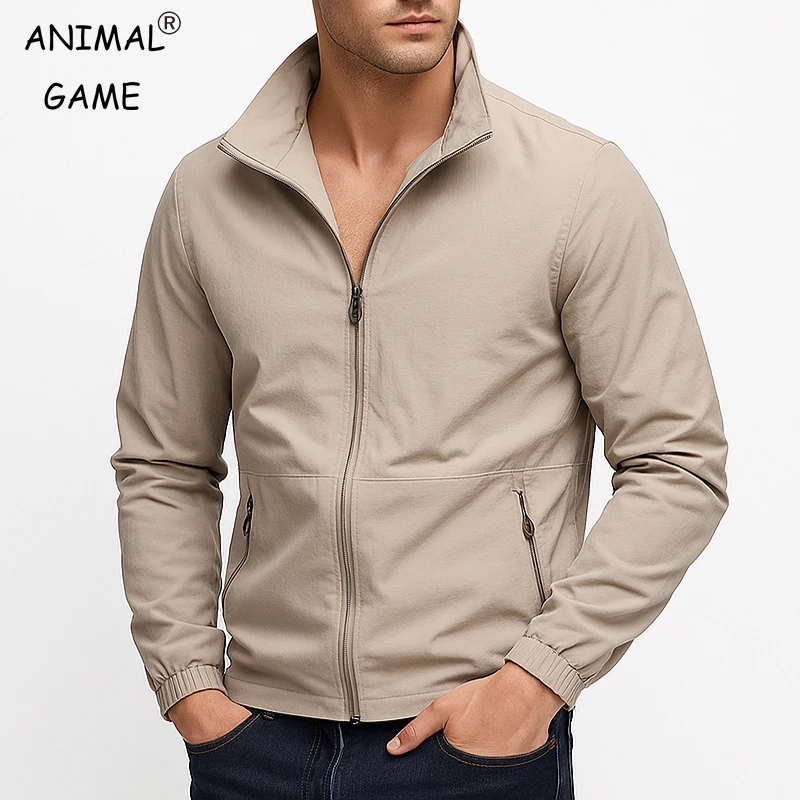 

Мужские спортивные куртки Легкое повседневное пальто на молнии для тренировок Бег Спортивная активная куртка с карманами Осенние однотонные топы