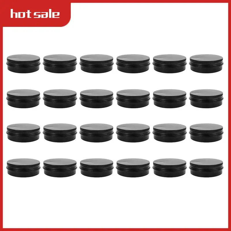

A52I-Aluminum Tin Cans - 24 Pack 2Oz / 60G Round Metal Container Screw Top Cans Cosmetic Sample Containers Candle Travel Tins