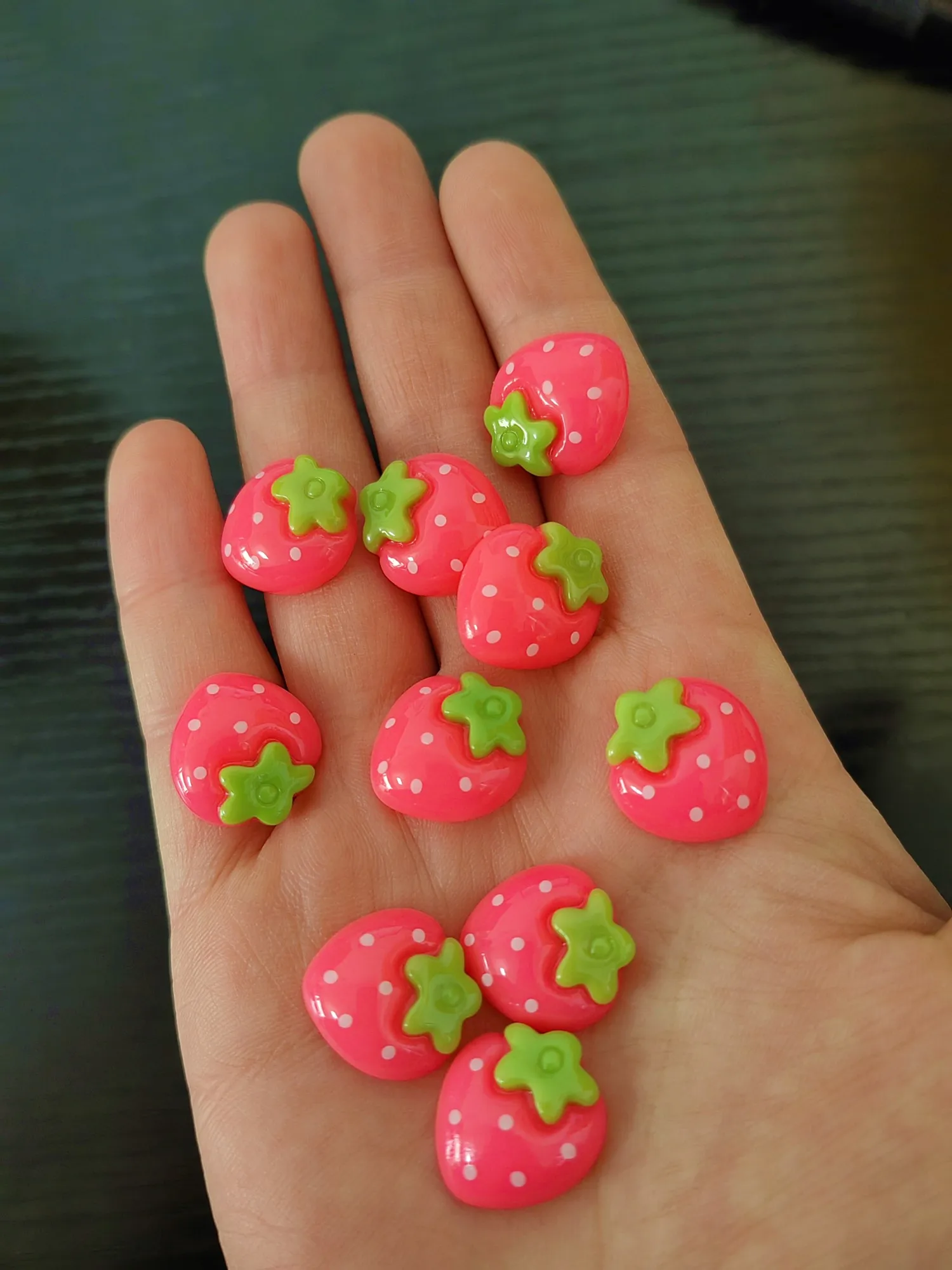 10pcs Slime Charms Artificial Strawberry Accessories Beads Making Supplies Pouch For DIY Crafts Scrapbooking