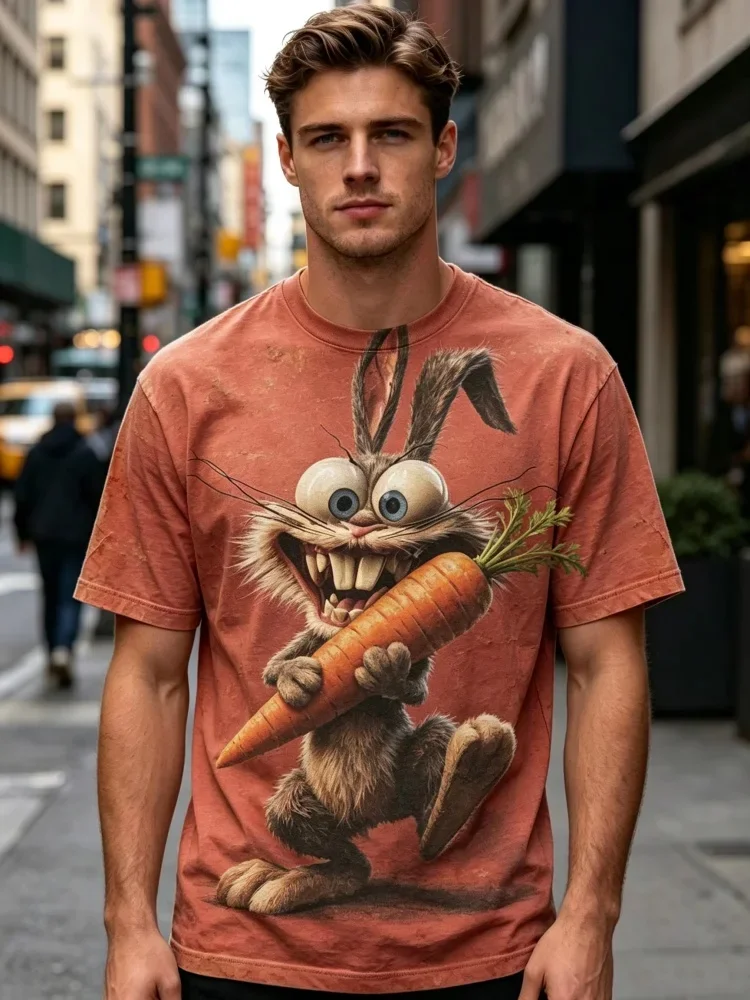 Funny Mouse Graphic T-Shirt Fashion Animal 3D Printed T-Shirts Summer Loose Short Sleeve Tee Tops Casual O-Neck Men's Clothing