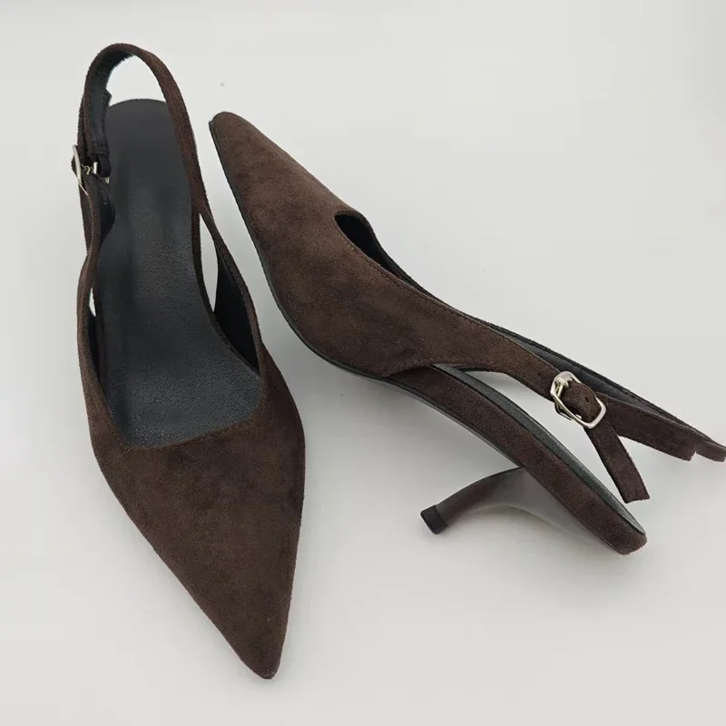 

Aneikeh/весенние модные туфли-лодочки на низком каблуке-шпильке с острым носком и пряжкой на ремешке, женские сандалии для стриптиза, винтажные пикантные сабо, женская обувь