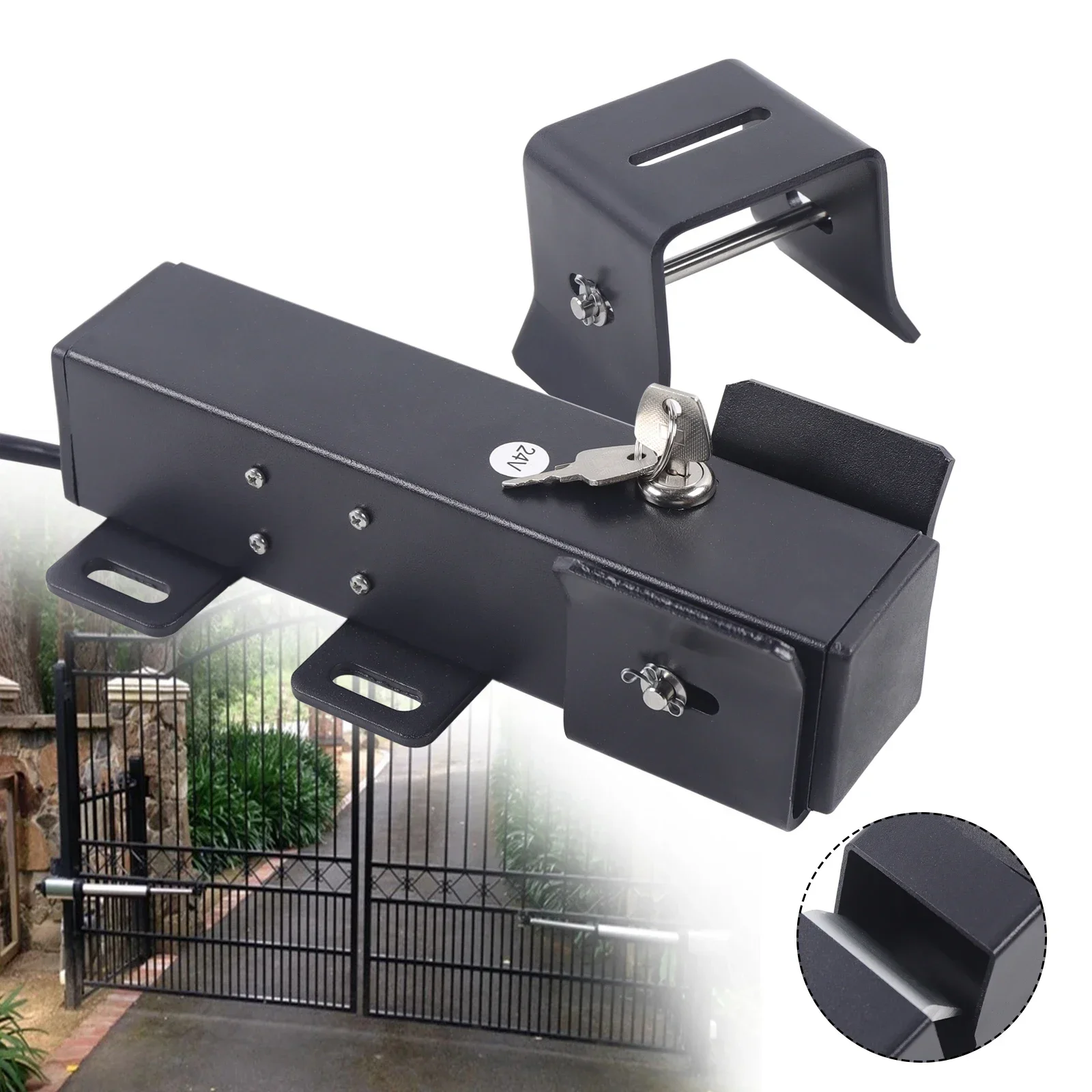 24V Electric Gate Latch Lock Anti-theft Electronic Lock Quick Unlock In 1 Second For Swing Gates Double Or Single Leaf