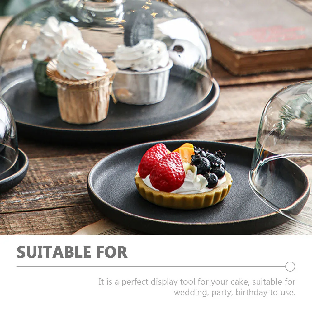 1Set Multi-Use Kitchen Cake Tray with Cover Good Texture and Excellent Craftsmanship for All Events Cake Tray Fruit Plate