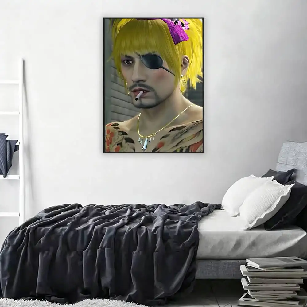 Goro Majima Game Y-Yakuza Cute Poster Retro Paper Sticker DIY Room Bar Cafe Aesthetic Art Wall