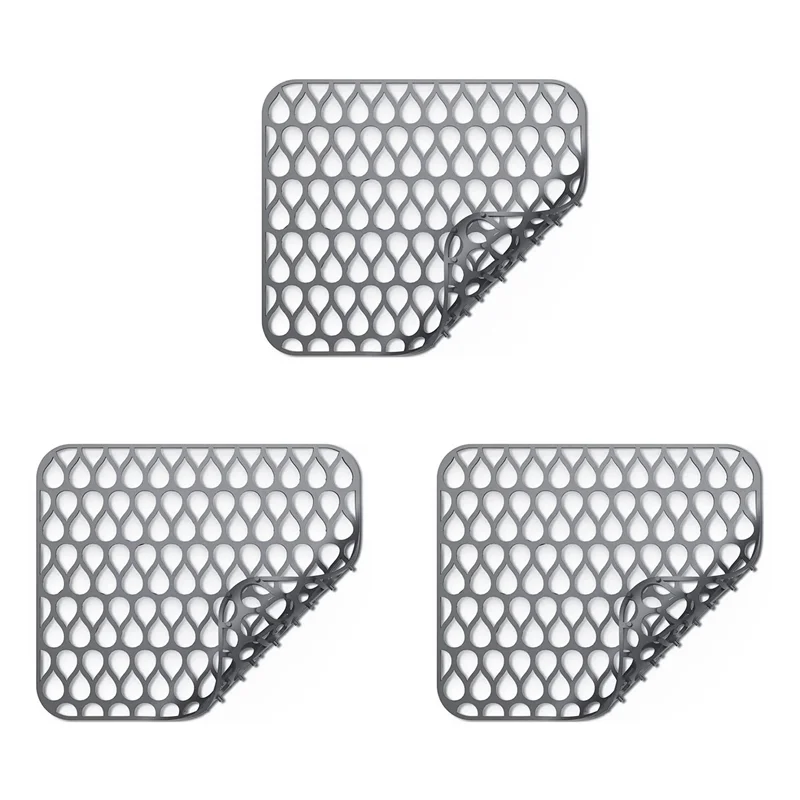 

A7THK-силиконовые защитные приспособления для раковины для кухни, складной нескользящий коврик для раковины, сетка для дна фарфоровой раковины из нержавеющей стали, 3 шт.