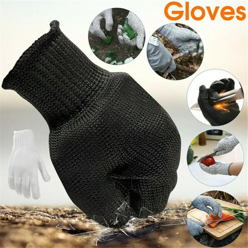 1 Pair Black Self Defense Gloves Outdoor Safety Protection Glove Level 5 Cut Proof Stab Resistant Wire Metal Work Anti-cut Glove