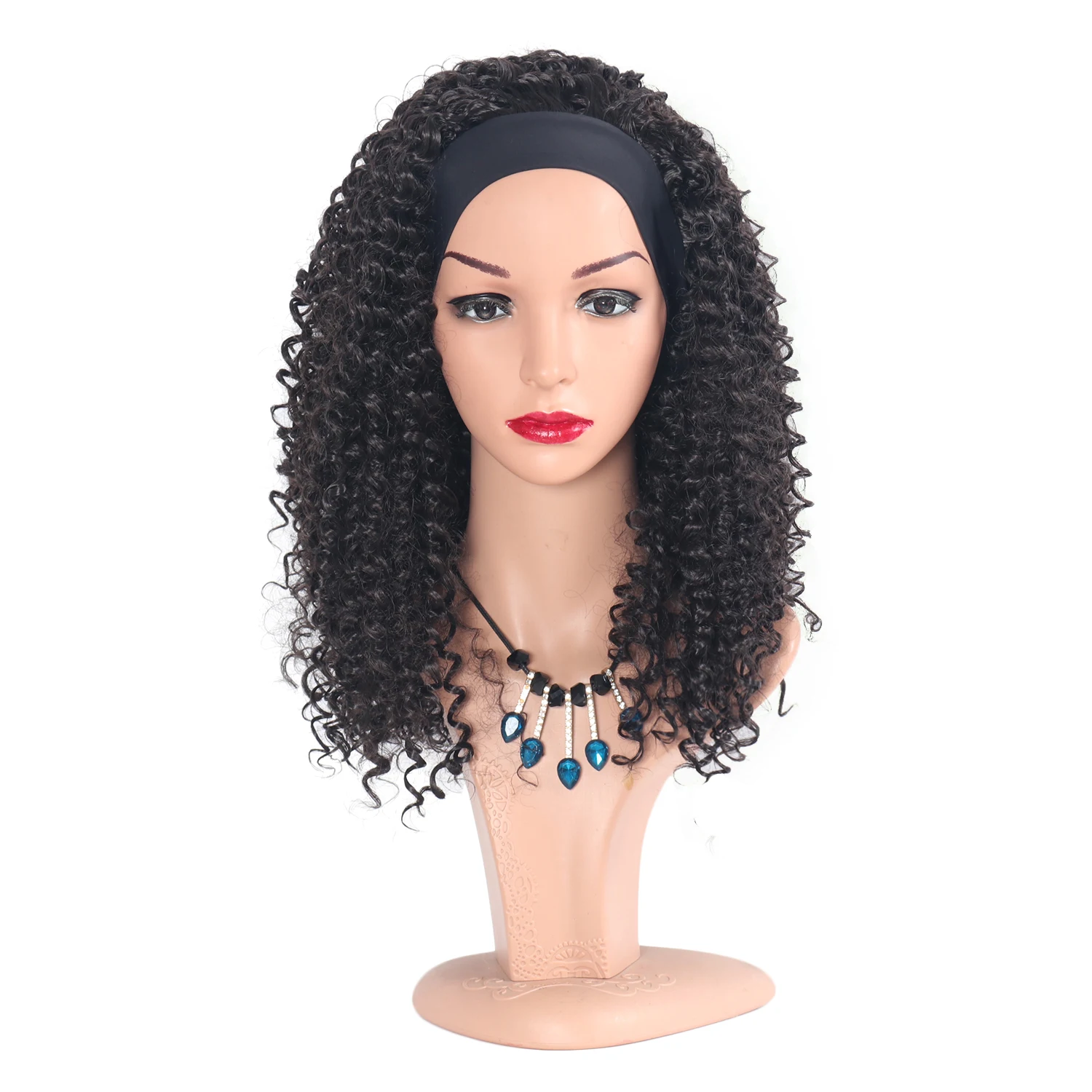 

Black Women's Headband Wig, African Small Curly Synthetic Wig, Suitable for Any Occasion