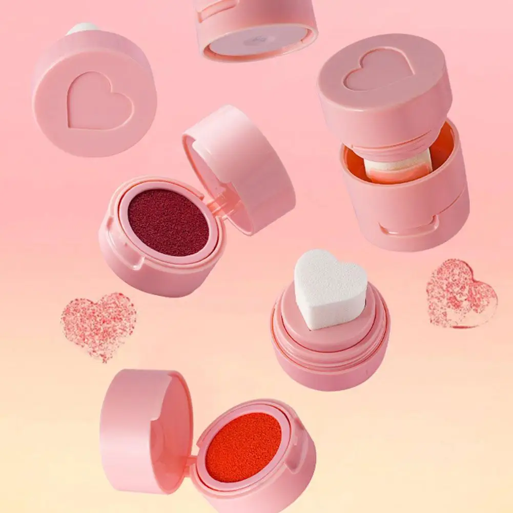 Heart Shape Face Cushion Blusher Cheek Rouge Nourishing Nude Makeup Brightening Complexion Repair Cosmetics Maquiagem For Women