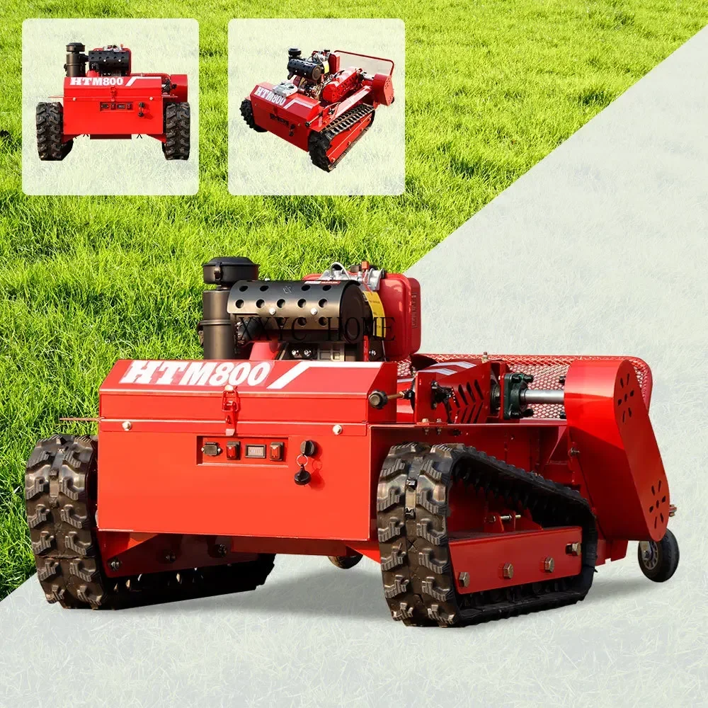 Powerful Diesel Engine Grass Cutter Cutting Width 80Cm 1M 1.2M Machine Remote Control Lawn Mower