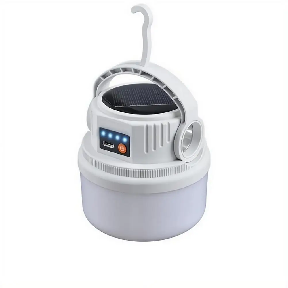 800LM LED Camping Lantern Solar And Type C Rechargeable With Power Bank Digital Battery Display Portable Light For Hiking Emerge