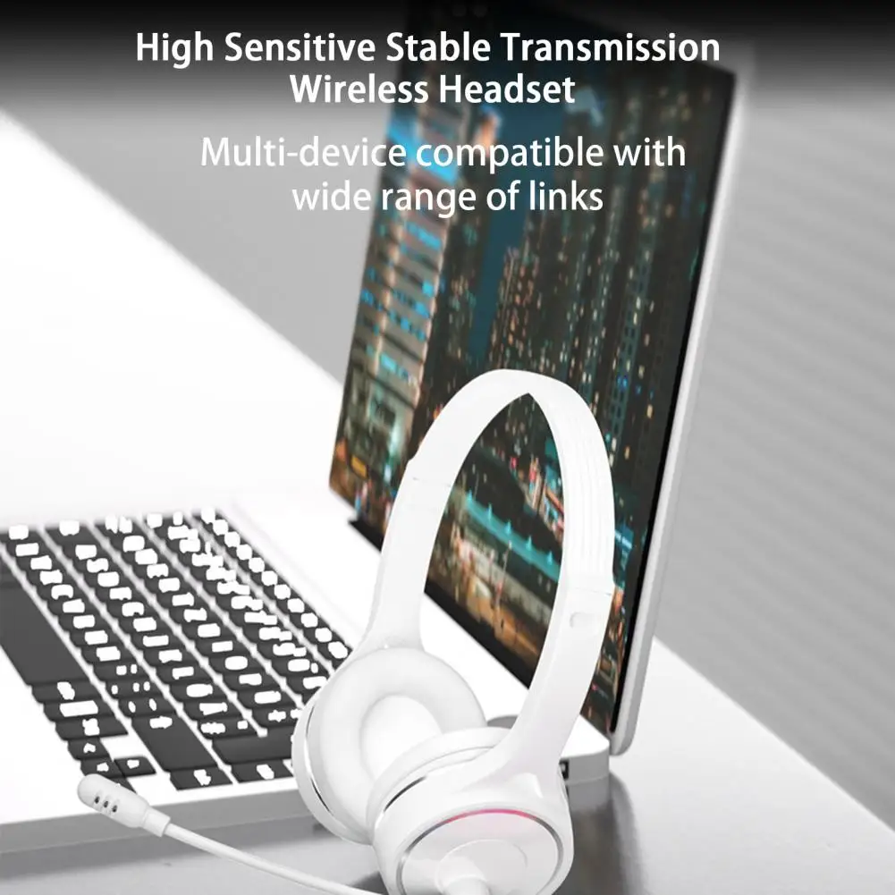 Bluetooth 5.1 Headphone Dual Noise Cancelling Microphone Clear Wireless&Wired Headset For PC Laptop Call Center Phones