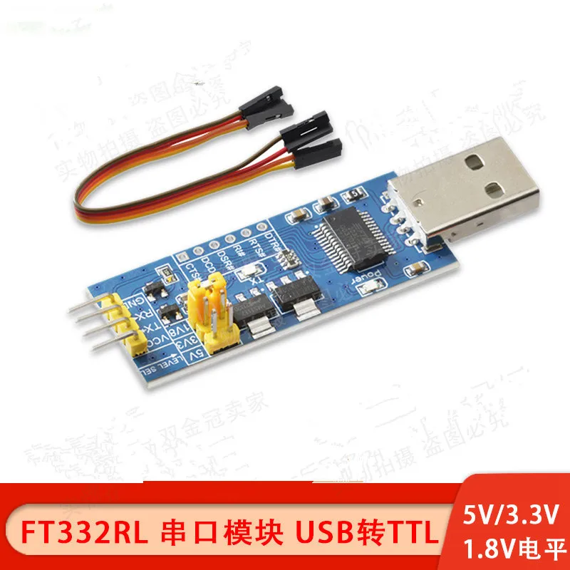 Puerto serie USB a TTL placa pequeña 5V/3,3 V/1,8 V nivel descarga línea de programación FT232RL Módulo de puerto serie