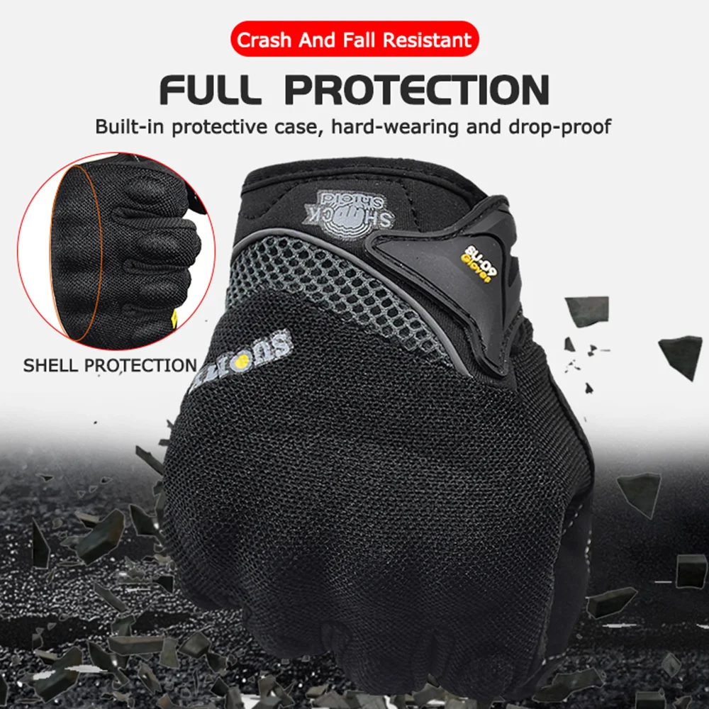 SUOMY Summer Motorcycle Gloves Breathable Motocross Racing Gloves Thickened shock absorption Moto MX MTB Gloves Shell Protective