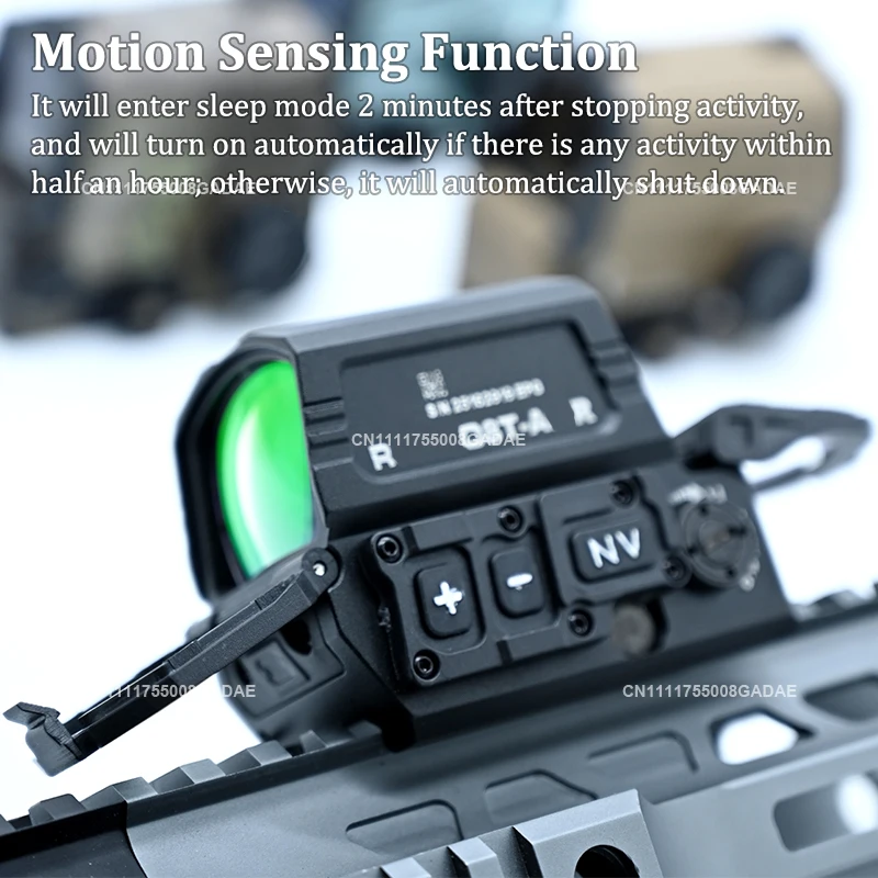 R-8T Holographic Red Dot Sight J3T 3X Magnifier Rifle Scope Combo NV/Motion Sensing Function Hunting Tactical Optic Reflex Scope