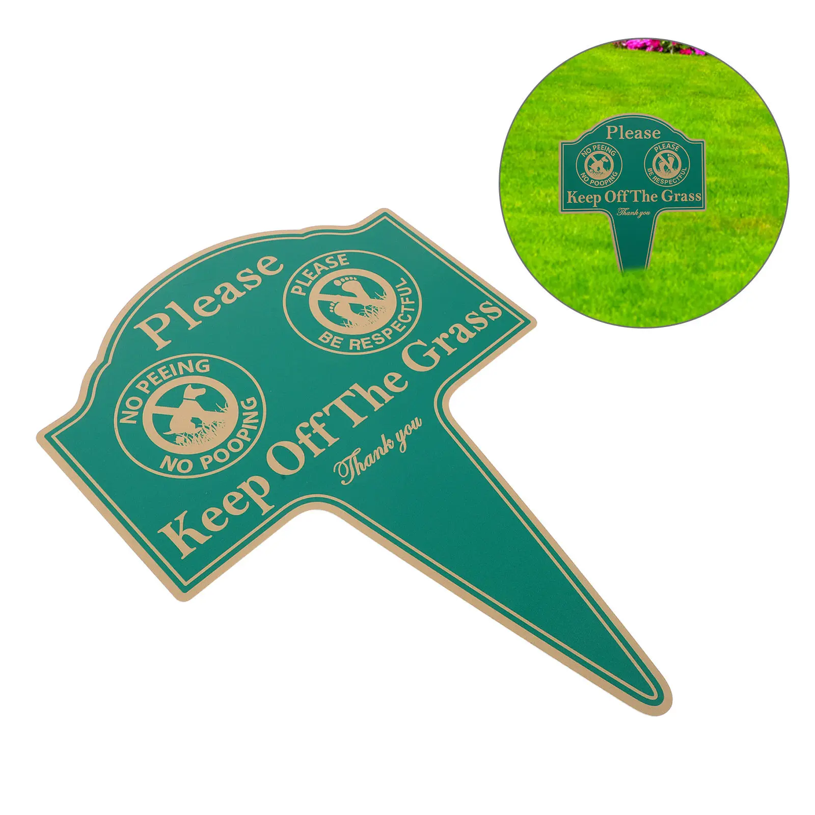 Keep Off The Grass Sign Double Sided Aluminum Lawn Sign Stake Outdoor Yard Pet Restriction No Dog Poop Pee Prevention