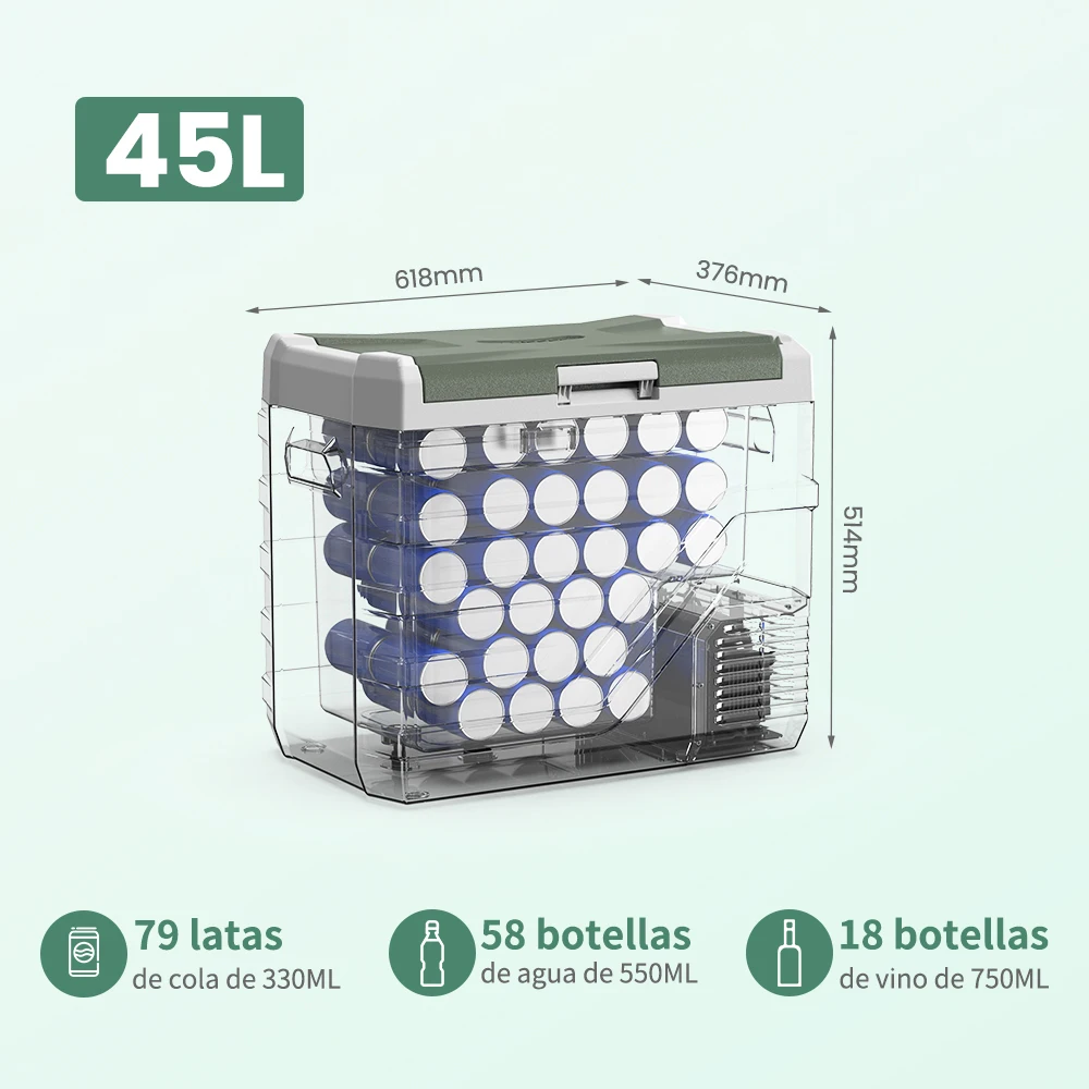 Alpicool NL 25L 35L 45L Autokoelkast 12V Compressor Koelkast Vriezer 12/24V DC 100-240V AC Draagbare koeler voor kamperen Reizen