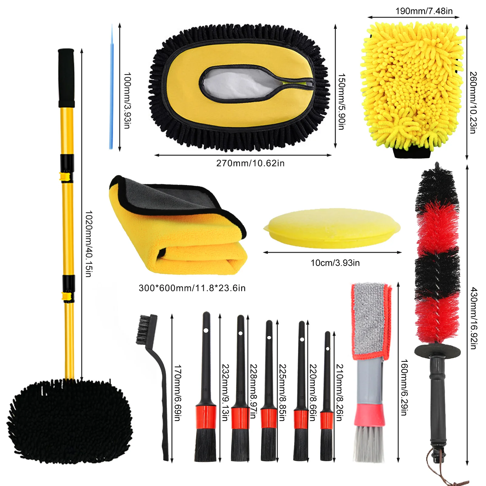 New Car Cleaning Brush Car Wash Brush Telescoping Long Handle Cleaning Mop Chenille Broom Auto Accessories