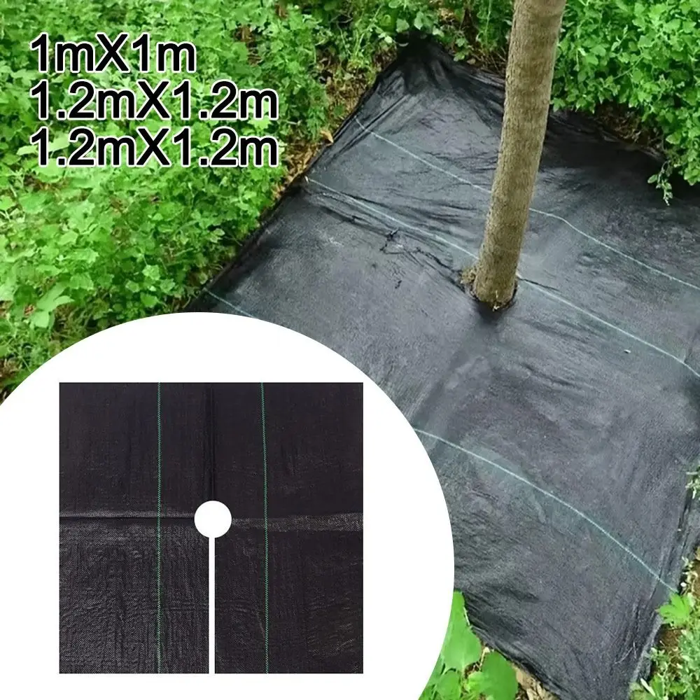 Durable Reusable Weed Control Fabric Water-permeabl with Holes Tree Mat Grassland Plastic Film