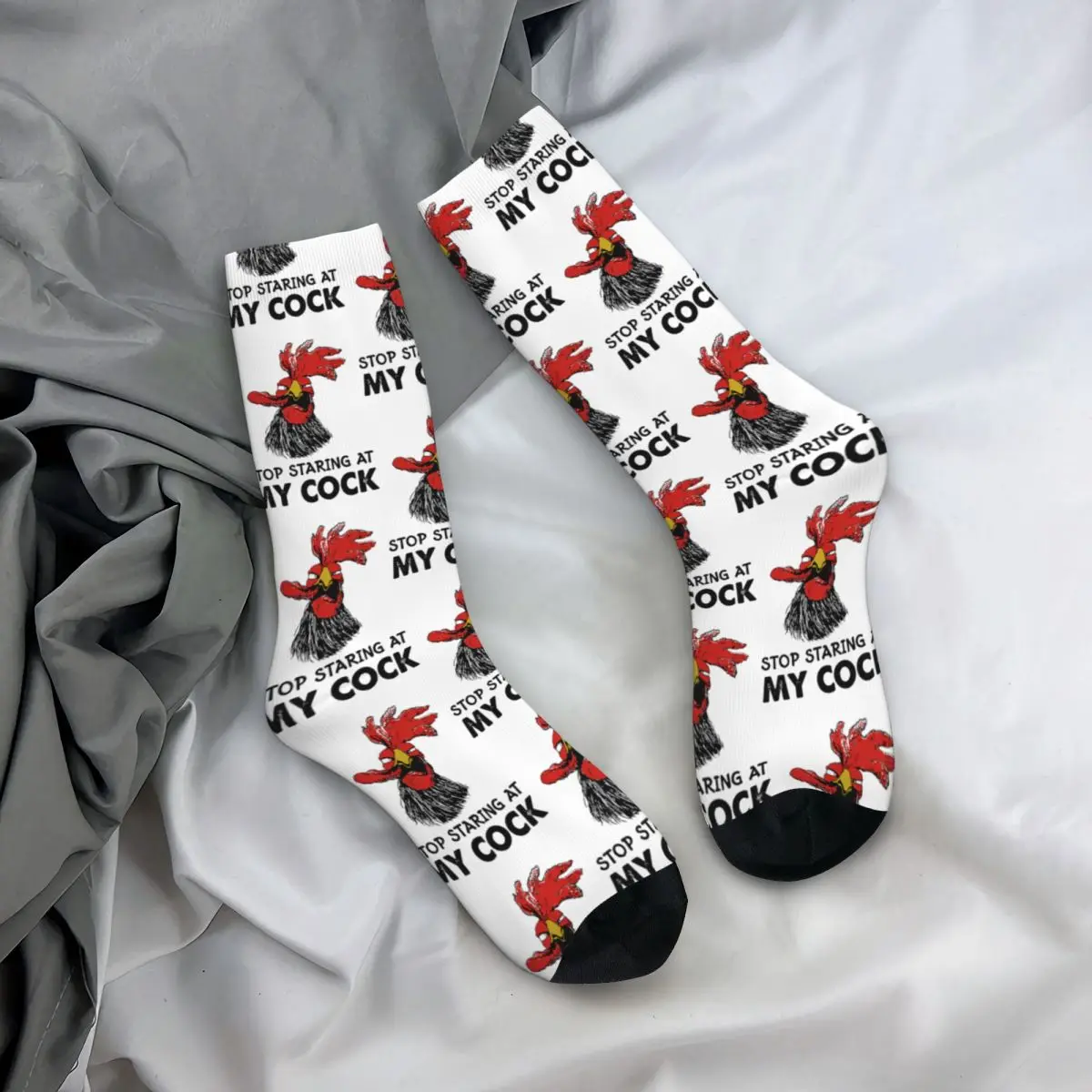 Stop Staring At My Cock Socks for Women Men Unisex Running Happy Socks Novelty Street Style Crazy Sock