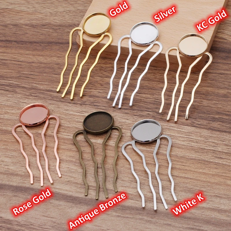 BoYuTe (10 Pieces/Lot) 4 Teeth Iron Hair Comb Base Welded Brass Blank Tray for DIY Handmade Hair Jewelry Accessories
