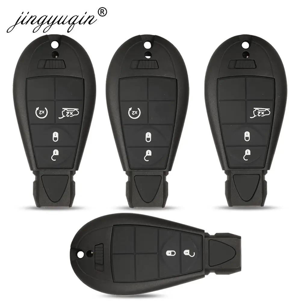 Jingyuqin Fobik Remote Car Key Shell per Jeep Cherokee /Cherokee Sport KL 2014 - 2019 Dodge Chrysler 2/3/4btn Key Case