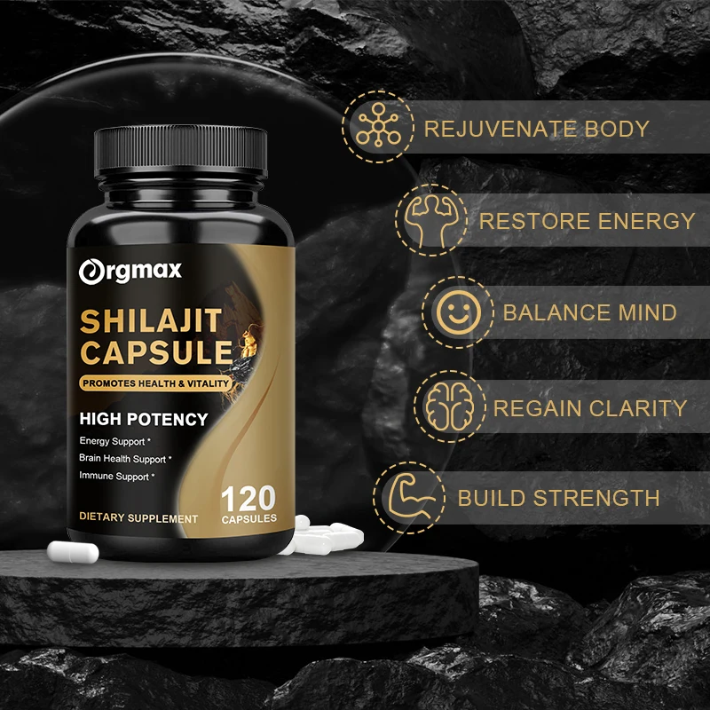 Himalaya Shilajit Capsule Original High in Trace Minerals& Fulvic Acid for Energy,Muscle Strength &Immunity, Endurance for Adult