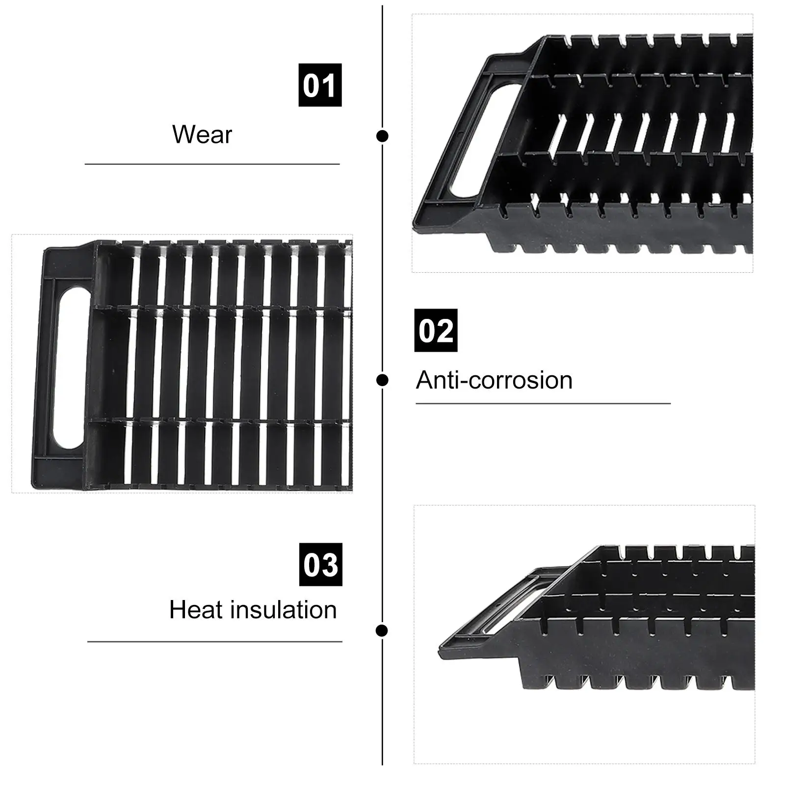 2 Stück Anti statisches Bar-Rack mit zwei Ohren und 25 Steckplätzen Leiterplatten-Rack Anti statischer Balken rahmen schwarz