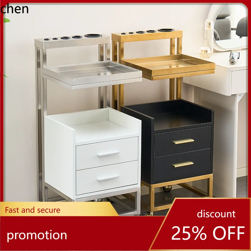 

Ht customized barber shop tool cabinet hair salon cabinet hairdressing shop movable storage rack wheeled storage trolley