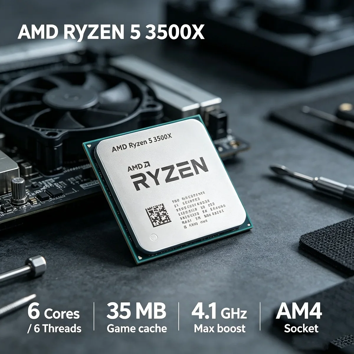 

AMD Ryzen 5 3500X 32MB L3 Cache Desktop CPU R5 3500X 3.6GHz 6-Core 6-Thread DDR4 65W Socket AM4 But No Fan