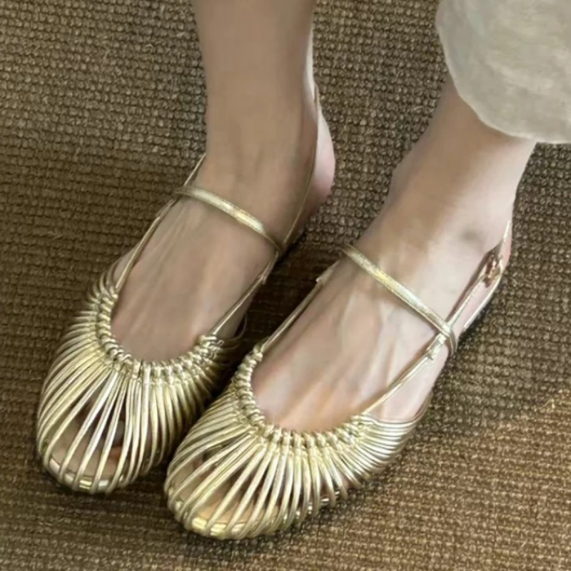 Women Hollow Flats Sandals Fashion Trend Slingback Slippers New Elegant Dress Shoes Casual Comfort Walkinng Slides Lady Zapatos