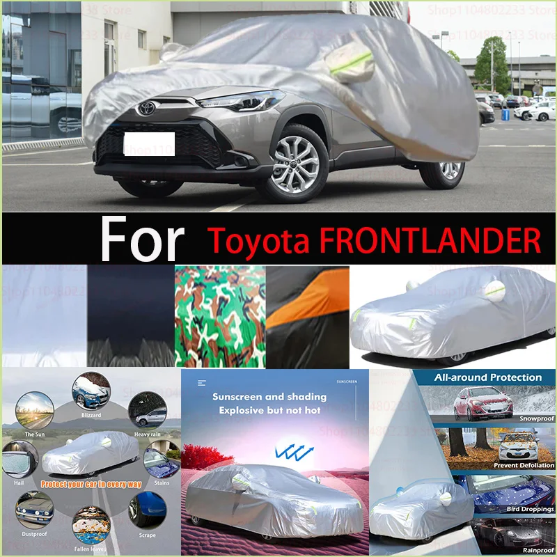 

Ветрозащитный автомобильный чехол со светоотражающей полосой, автоматический анти-УФ-солнце, дождь, снег, пыль, краска, защитный чехол, универсальный для Toyota FRONTLANDER