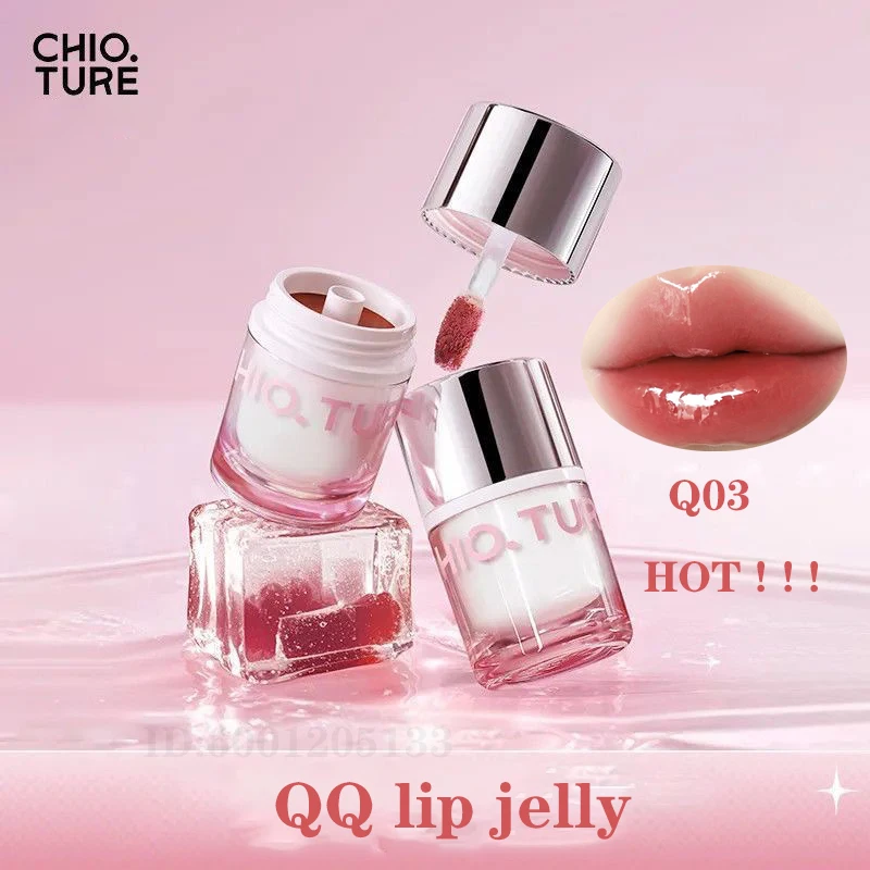 

CHIOTURE Crystal Lip Jelly Lip Gloss Sexy Mirror Watery Lipstick Nude Glass Lips Longlasting Natural Glossy Moisturizer Makeup
