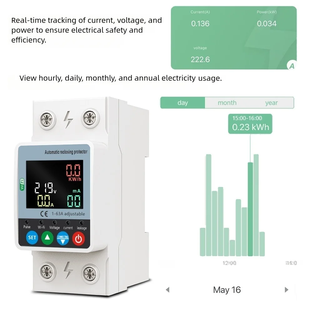 Adjustable Protection Voice Control Breaker Automated Power Management Automated Energy Saving For Voice Assistants