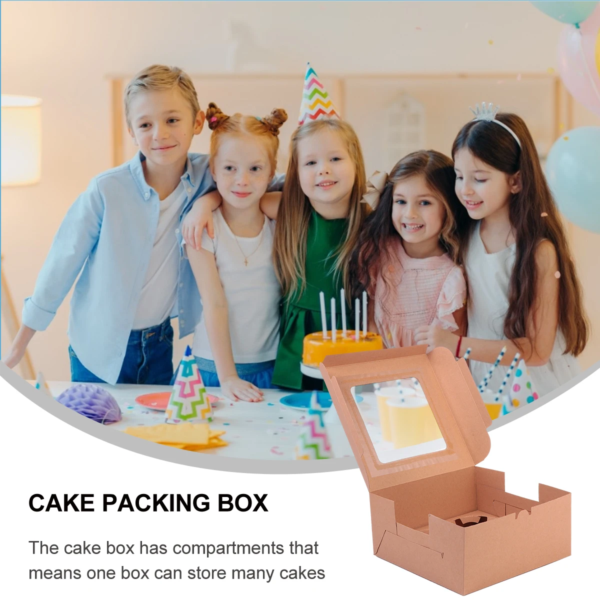 

10 Pcs Cake Box Cupcake Compartments Package Packing Homemade Cupcakes Wrapping Paper