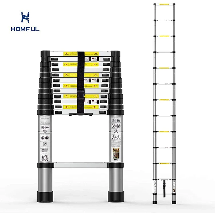 HOMFUL Multifunctionele aluminium verlengladder Opvouwbare telescopische ladder