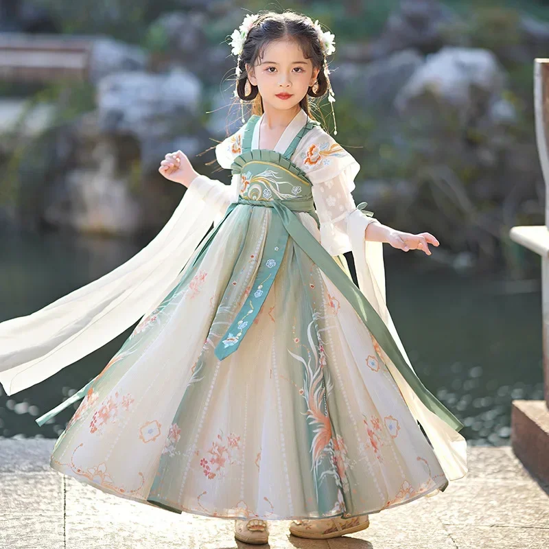 

Traditional Chinese Kids Fairy Costume New Year Outfit For Girl Hanfu Dress Children Chinese Tang Photography Cosplay dress