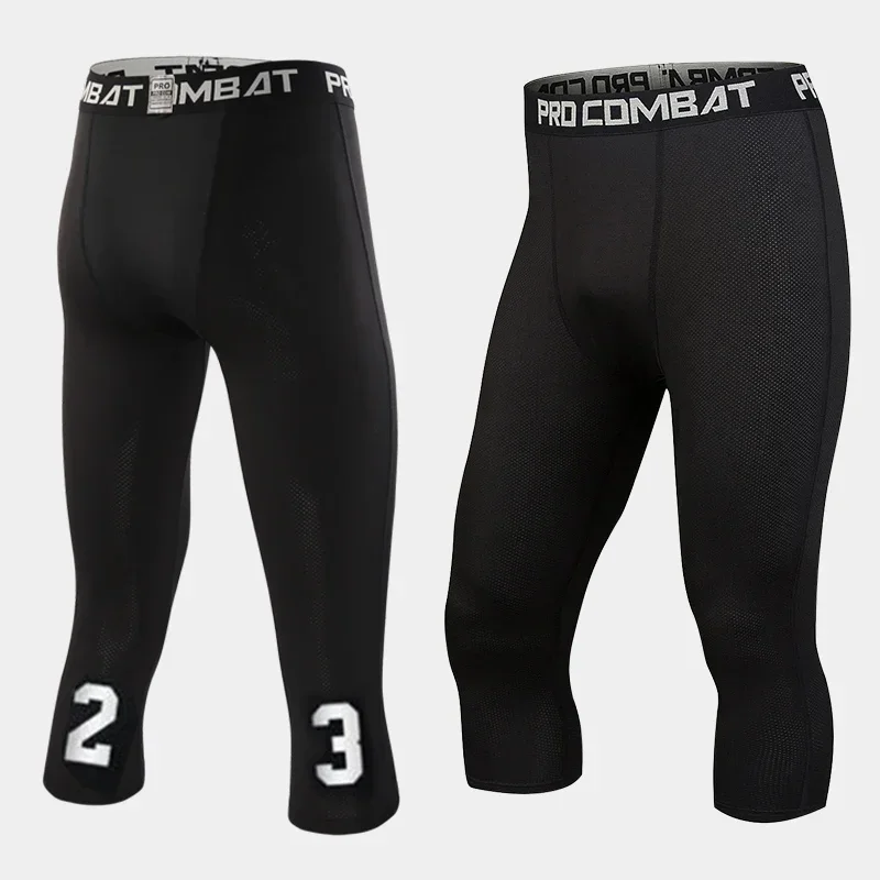 Collants de sport de course pour hommes, leggings de compression courts, pantalons de basket-ball, salle de sport, fitness, sport, homme athlétique, fjgely