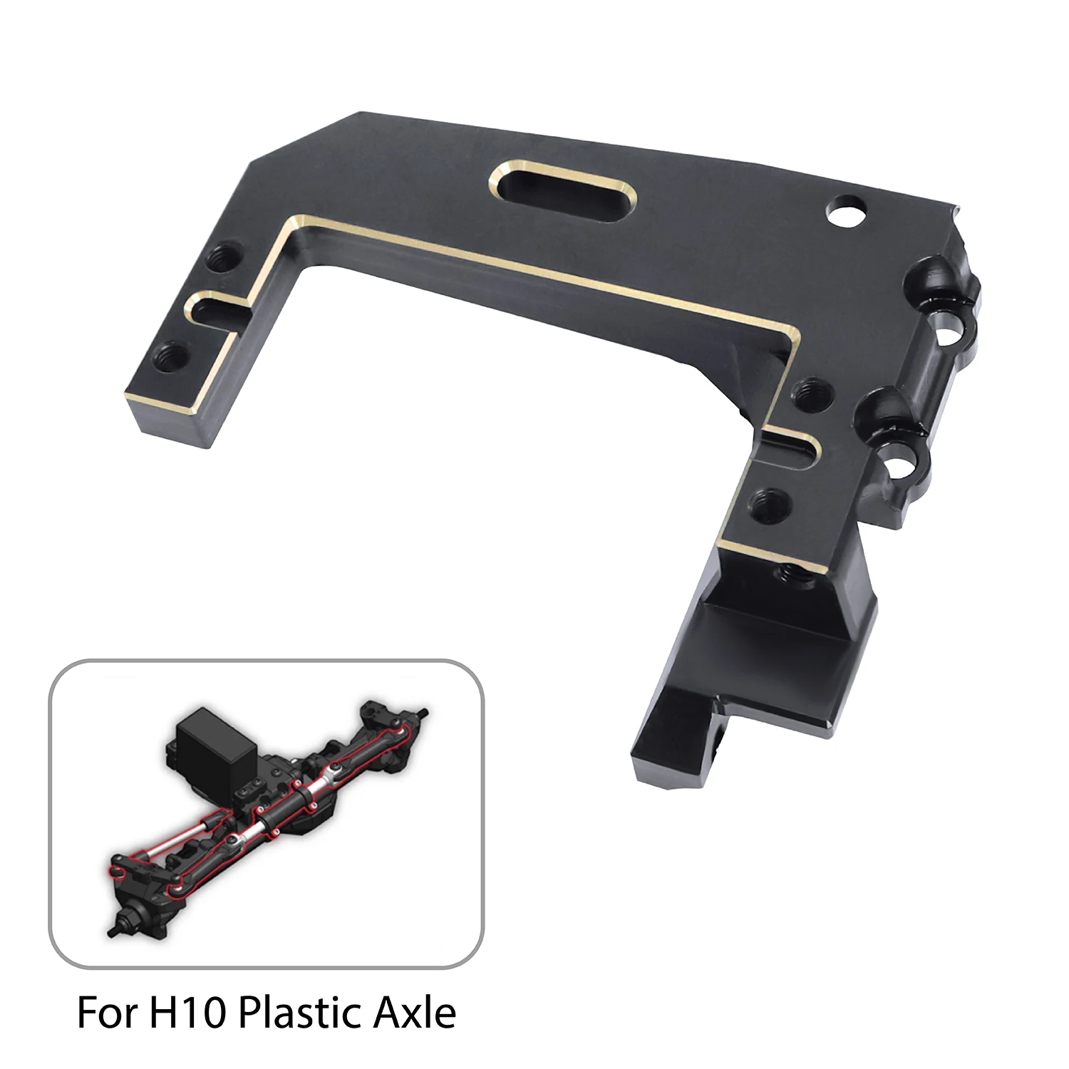 헤비 듀티 H10 황동 서보 마운트 서보 브래킷 1/10 RC 크롤러 카 밴퀴시 H10 옵틱 교체용 스톡 RC 업그레이드 부품