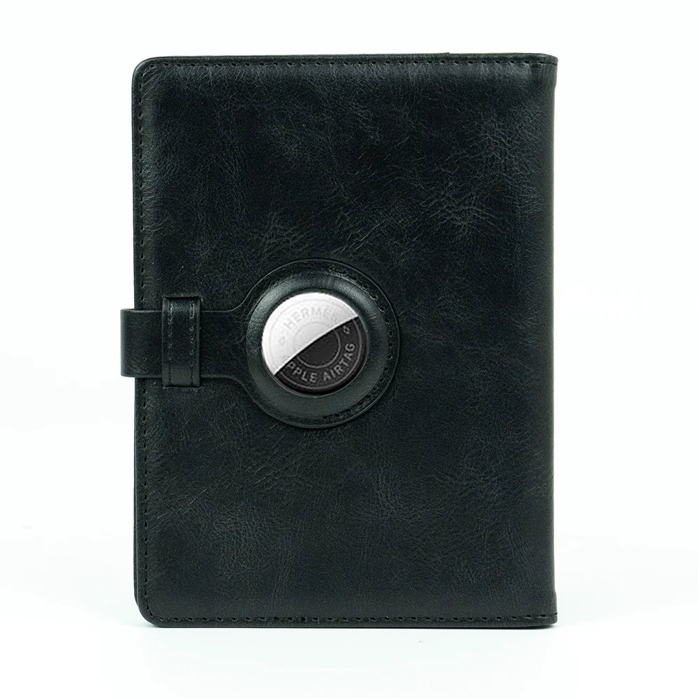 Gifts available Leather Wallet for Men Minimalist Smart Gps Air Tag Tracker Wallet Rfid Passport Airtag Card Holder Cases Cover