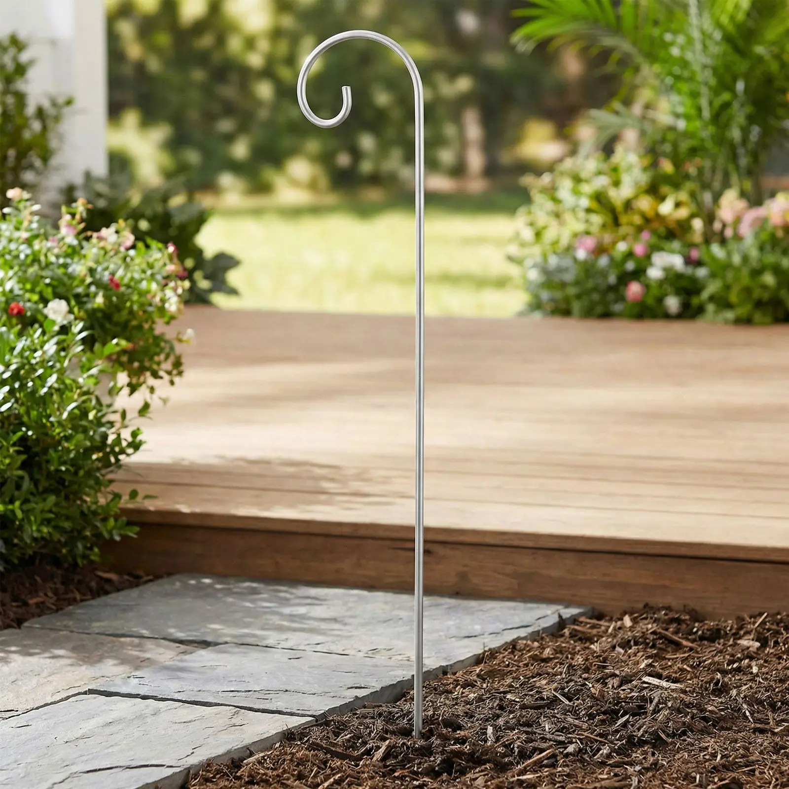 25Pcs Outdoor Metal Shepherd Hooks Garden Marker Stakes Silver Plant Label Hanging Rods Planter Tag Holders for Vegetable