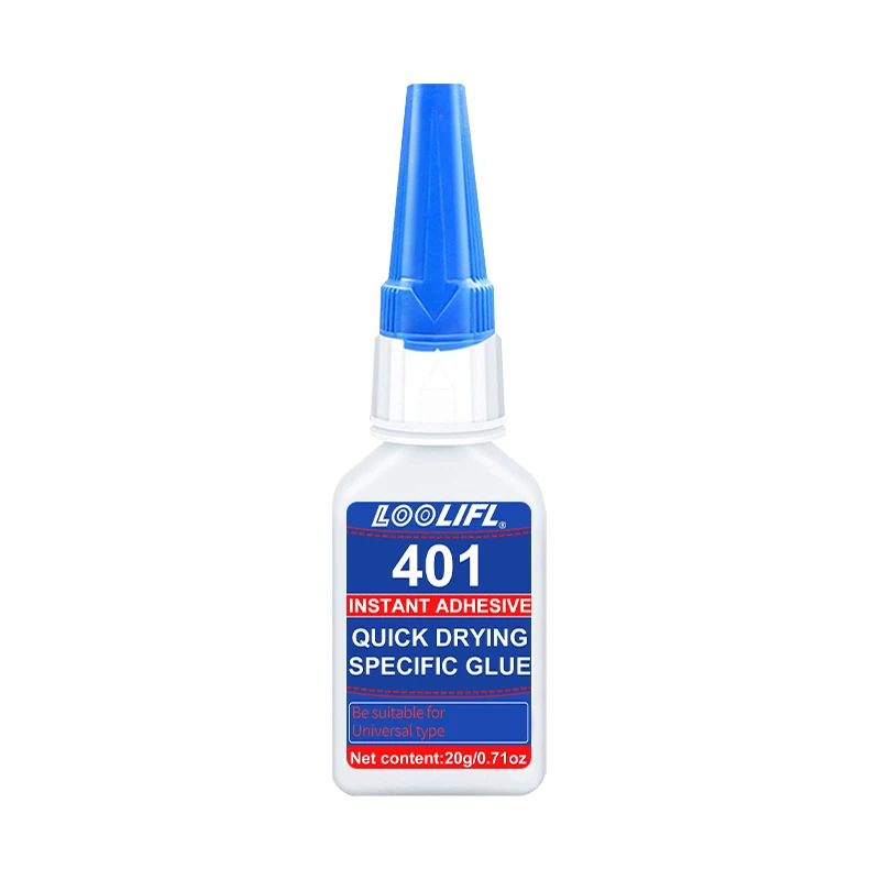 Gloednieuwe verbeterde 401 supercyanacrylaatlijm, onmiddellijk drogen in 5 seconden, waterdicht, stabiel en veelzijdig lijmgereedschap.