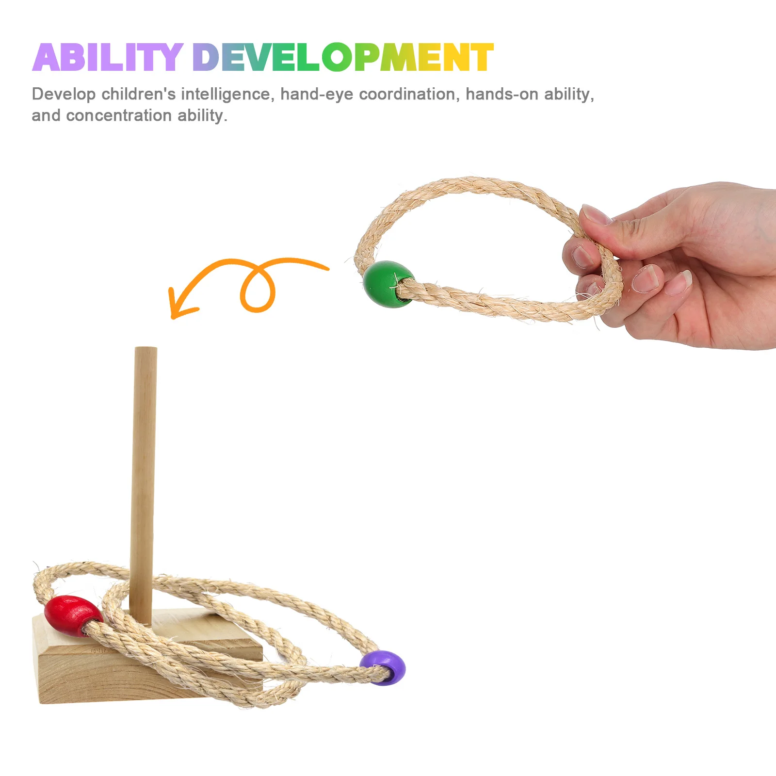 

10 pcs Outdoor Hemp Rope Loop Colorful Toss Game Toy Kids Throwing Ring Carnival Garden Sturdy Jute Toss Ring Set Fun Family