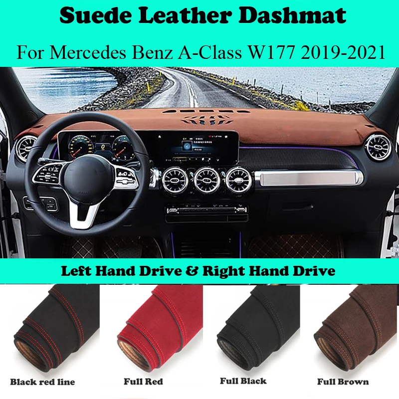 

Ornaments Car-styling Suede Leather Dashmat Dashboard Cover Dash Mat For Mercedes Benz A-Class W177 A-Klasse A160 A180 A200 A45